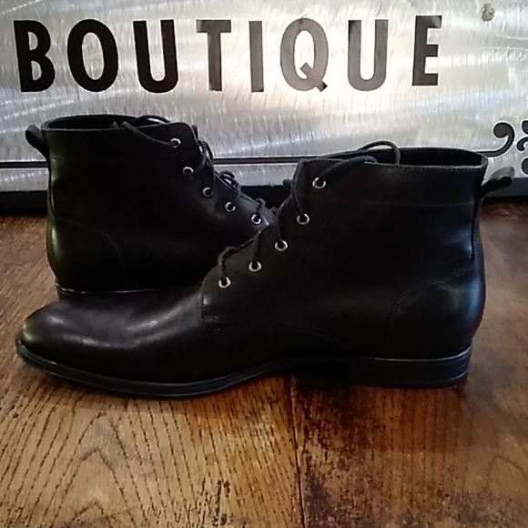 Franklin & Freeman Black Leather Boots Size 11.5 - Picture 6 of 9